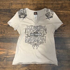 Harley-Davidson Women's Gray Graphic Tee